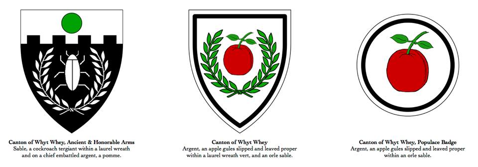 Original arms, new device & new badge for the canton of Whyt Whey.
